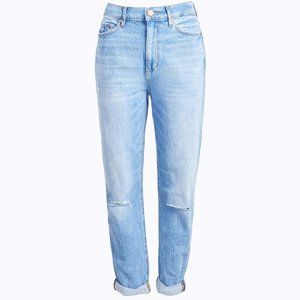 LOFT Distressed High Waisted Boyfriend Jeans